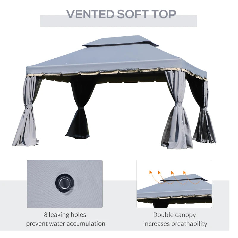 Outsunny 3 x 4m Aluminium Garden Gazebo