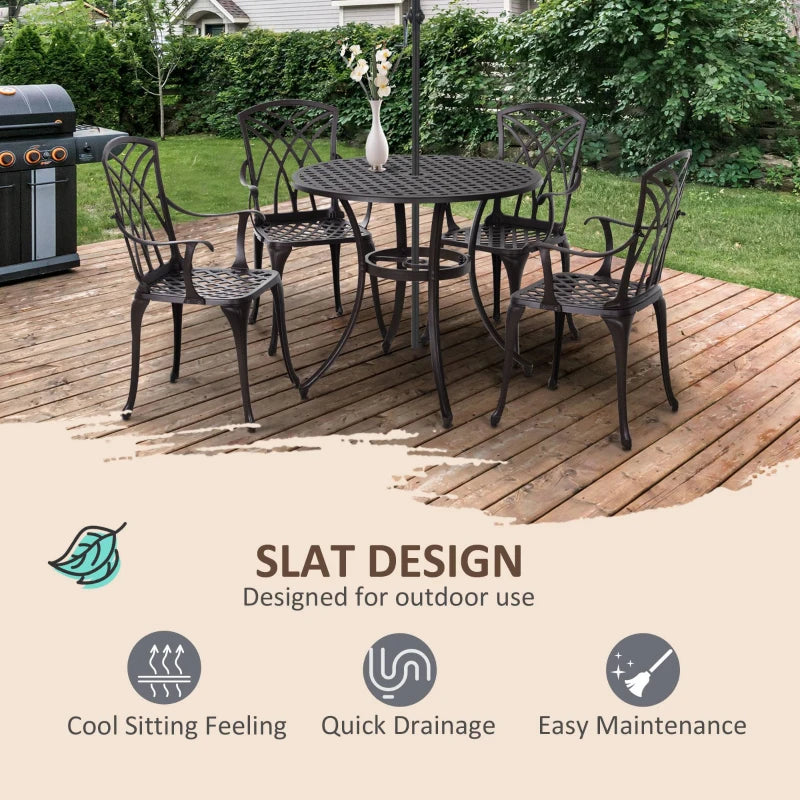 Outsunny 5 Pieces Outdoor Dining Table Set