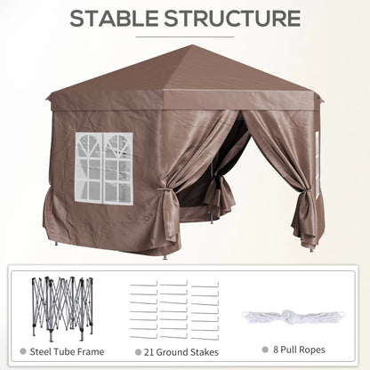 Outsunny 4x4m Hexagonal Pop up Gazebo