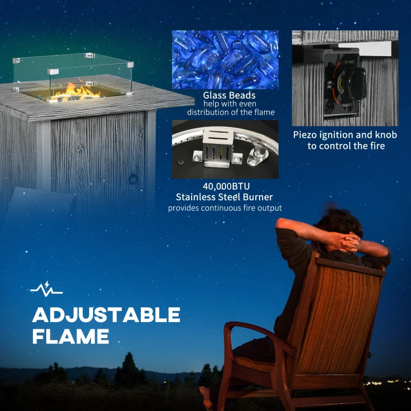 Share Outsunny 50,000 BTU Gas Fire Pit Table