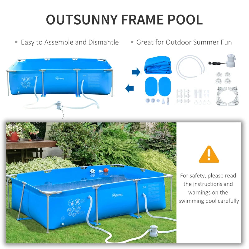 Outsunny Steel Frame Pool with Filter Pump