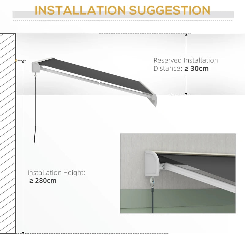 Outsunny 395m x 3m Electric Retractable Awning with Remote Controller