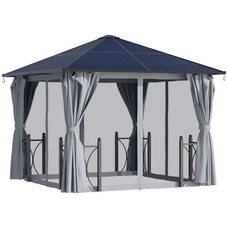 Outsunny Hardtop Gazebo Canopy with Polycarbonate Roof