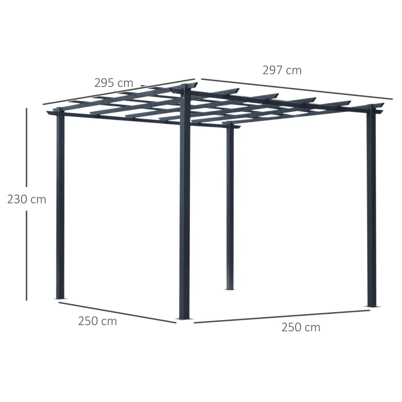 Outsunny 3 x 3m Pergola Trellis for Climbing Plants