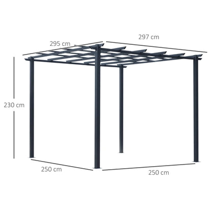 Outsunny 3 x 3m Pergola Trellis for Climbing Plants