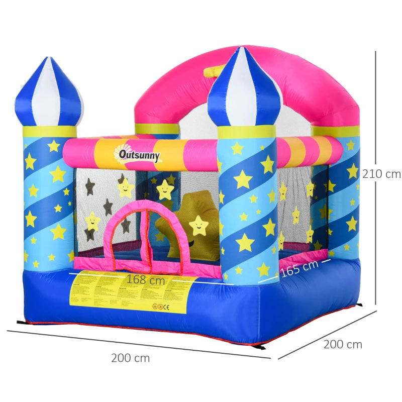 Outsunny Kids Bouncy Castle, Inflatable Trampoline with Blower