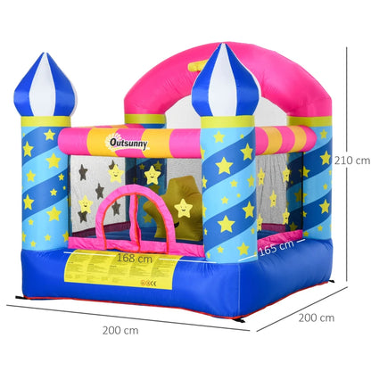 Outsunny Kids Bouncy Castle, Inflatable Trampoline with Blower