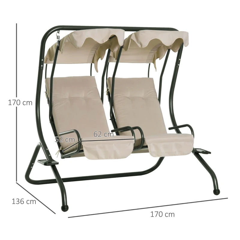 Outsunny Canopy Swing Chair Modern Garden Swing Seat