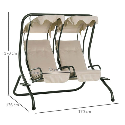 Outsunny Canopy Swing Chair Modern Garden Swing Seat