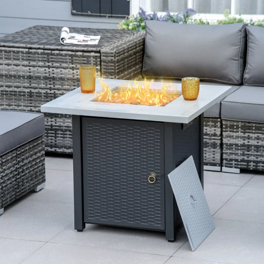 Outsunny Square Propane Gas Fire Pit Table