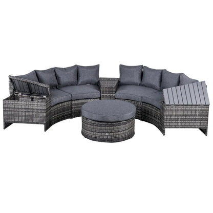 Outsunny 8 Pieces Outdoor PE Rattan Wicker Patio Sofa