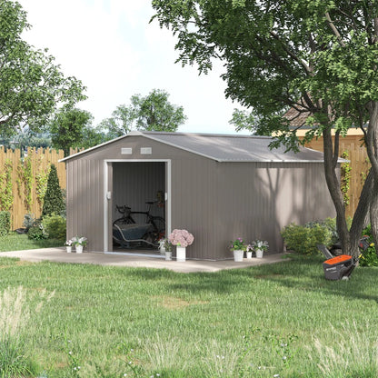 Outsunny 13 x 11ft Garden Metal Storage Shed