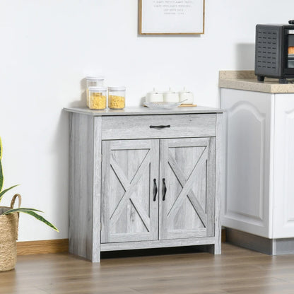 HOMCOM Farmhouse Barn Door Sideboard