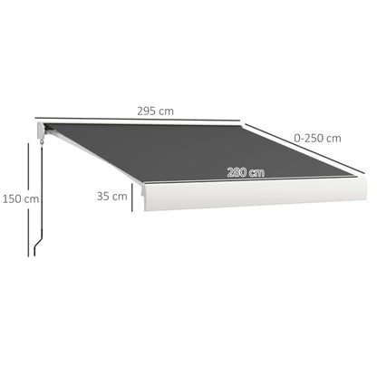 Outsunny 2.5 x 3m Electric Cassette Awning