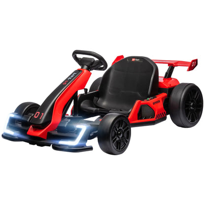 HOMCOM 24V Electric Go Kart for Kids with Adjustable Seat for 6-12 Years