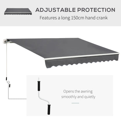 Outsunny 395m x 2.5m Manual Awning Window