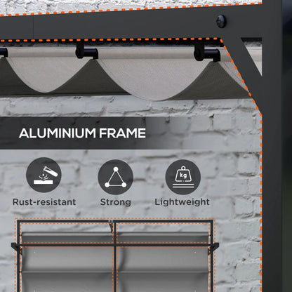 Outsunny 3x4m Retractable Pergola