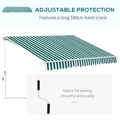 Outsunny Manual Retractable Awning 3.5m x 2.5m