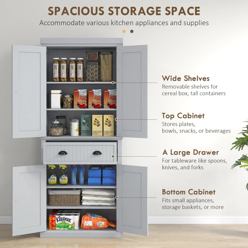 HOMCOM Freestanding Multi-Storage Kitchen Cabinet