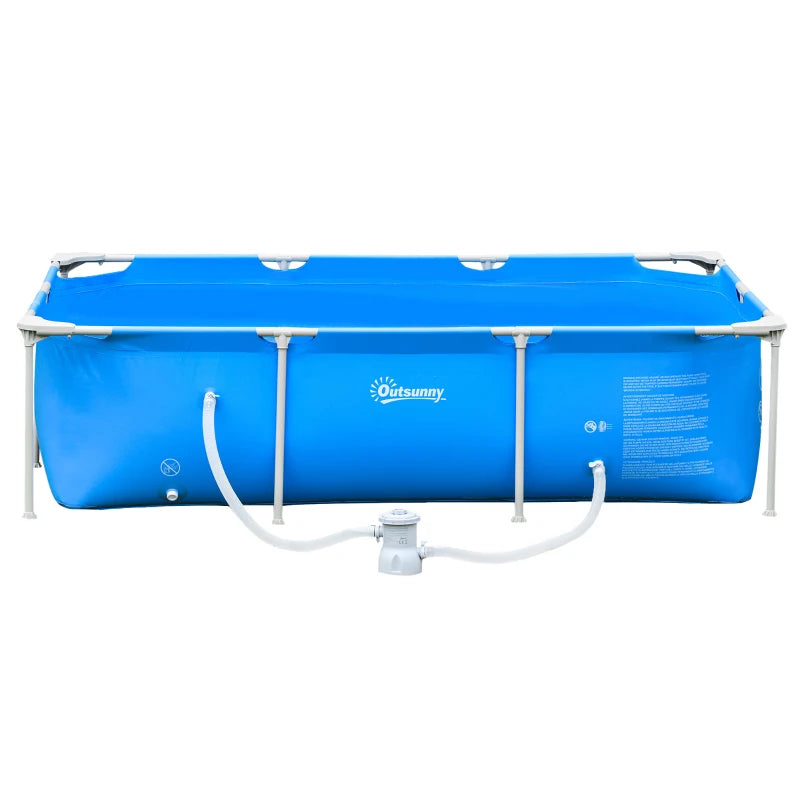 Outsunny Steel Frame Pool with Filter Pump, Filter Cartridge