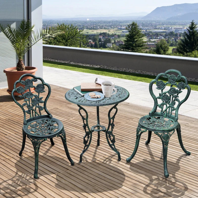 Outsunny Cast Aluminium Outdoor Patio Garden Bistro Elegant Design