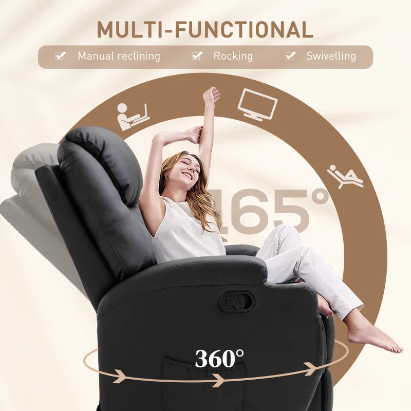 HOMCOM Recliner Armchair, Rocking Massage