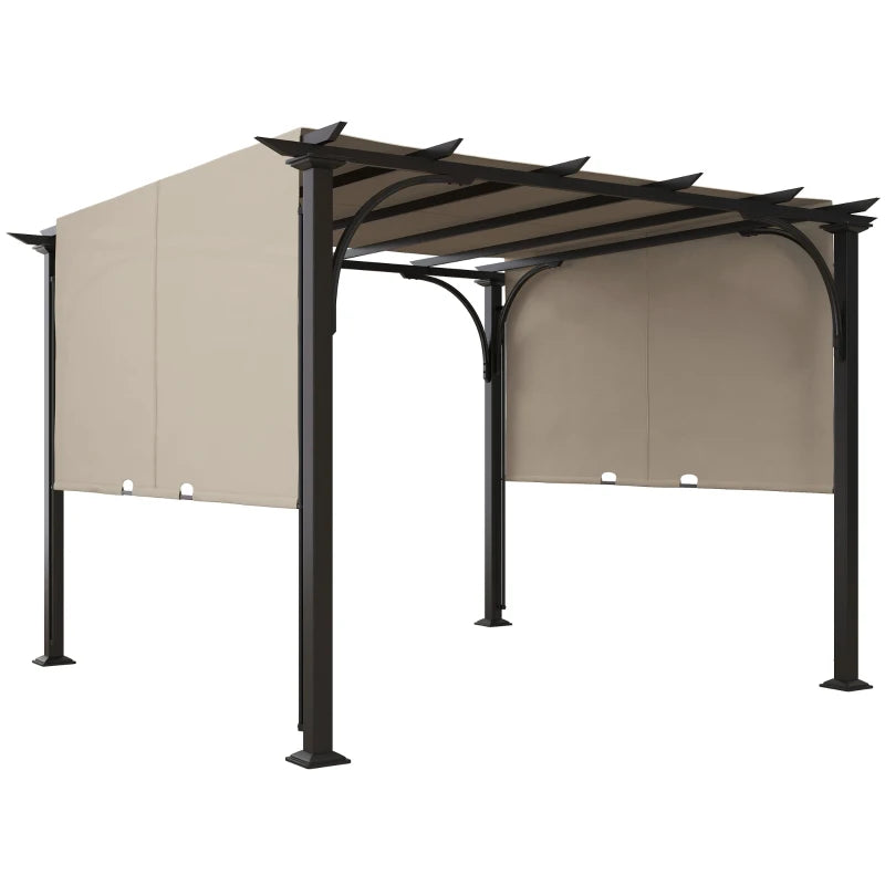 Outsunny 3 x 3(m) Outdoor Retractable Pergola Gazebo