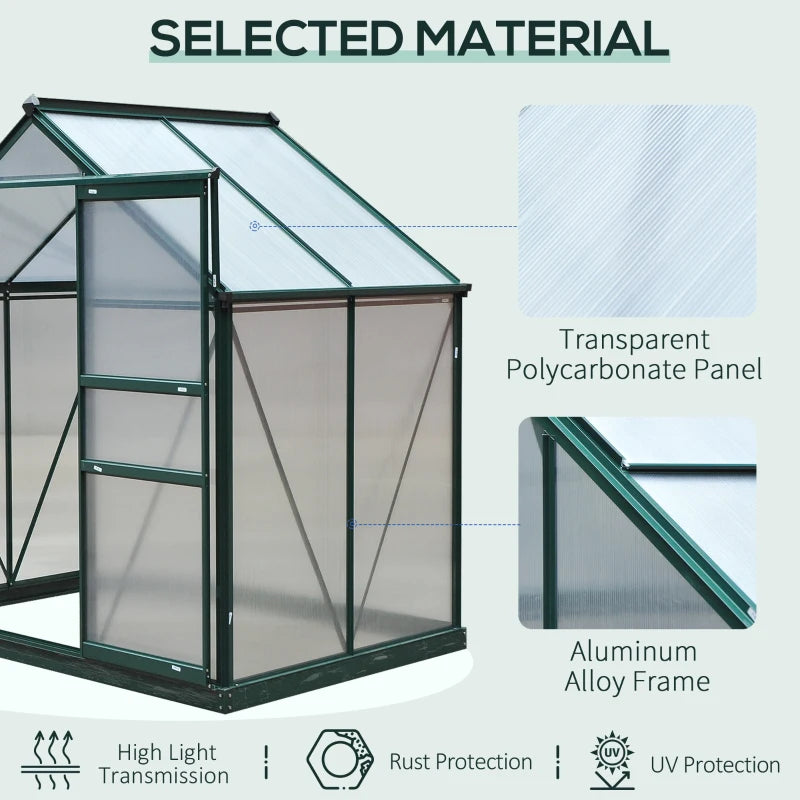 Outsunny 6 x 4ft Polycarbonate Greenhouse