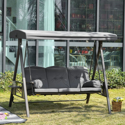 Outsunny 3 Seater Garden Swing Chair Outdoor Hammock Bench