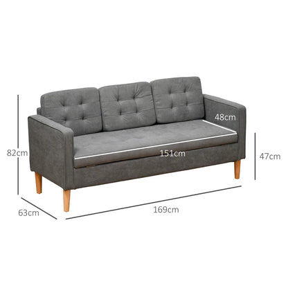 HOMCOM Modern 3 Seater Sofa with Hidden Storage