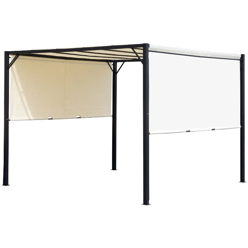 Outsunny Metal Pergola With Canopy Retractable Pergola Canopy 3m x 3m