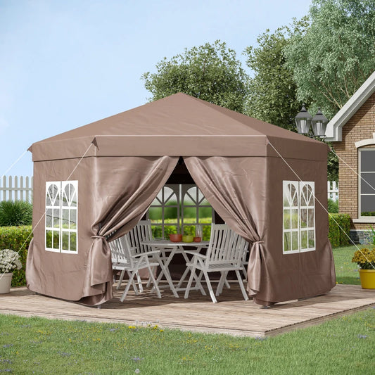 Outsunny 4x4m Hexagonal Pop up Gazebo