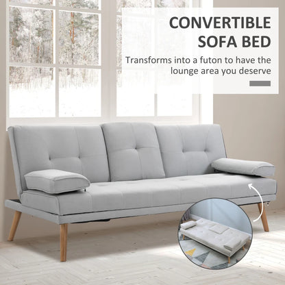 HOMCOM 3 Seater Sofa Bed Scandinavian Style