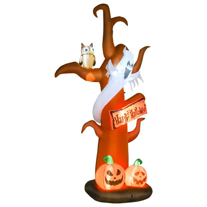 HOMCOM 2.7m Halloween Inflatable Dead Tree with Ghost