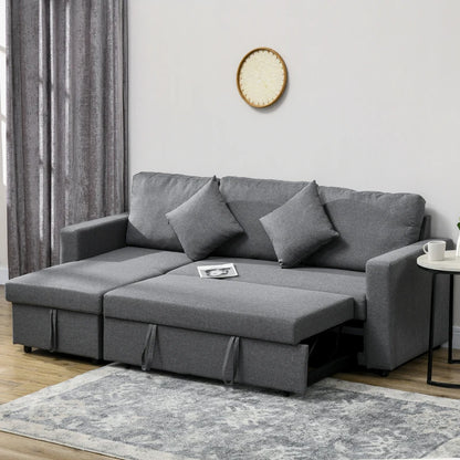 HOMCOM Corner Sofa Bed with Storage