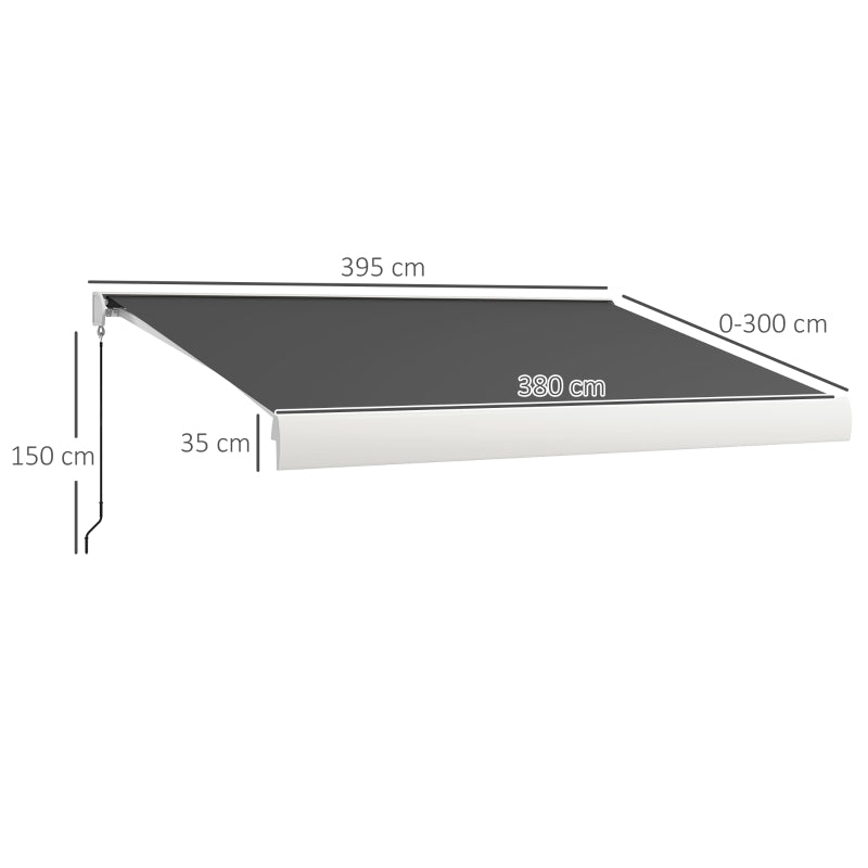 Outsunny 395m x 3m Electric Retractable Awning with Remote Controller