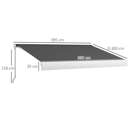 Outsunny 395m x 3m Electric Retractable Awning with Remote Controller