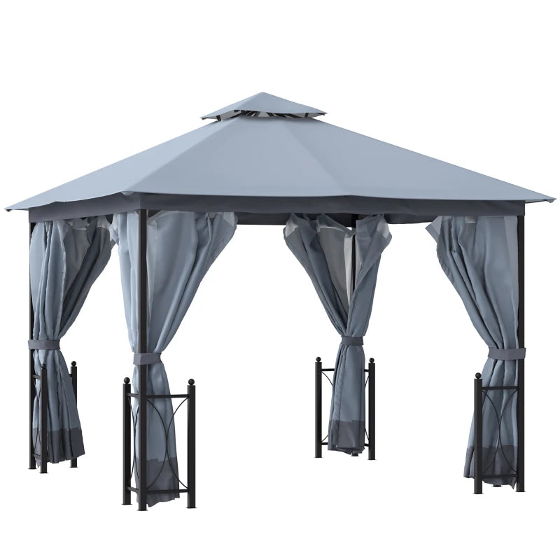 Outsunny 4 x 3.35(m) Patio Metal Gazebo Canopy