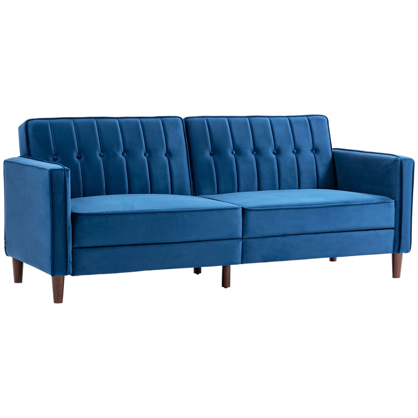 HOMCOM Velvet-Feel Three-Seater Sofa Bed