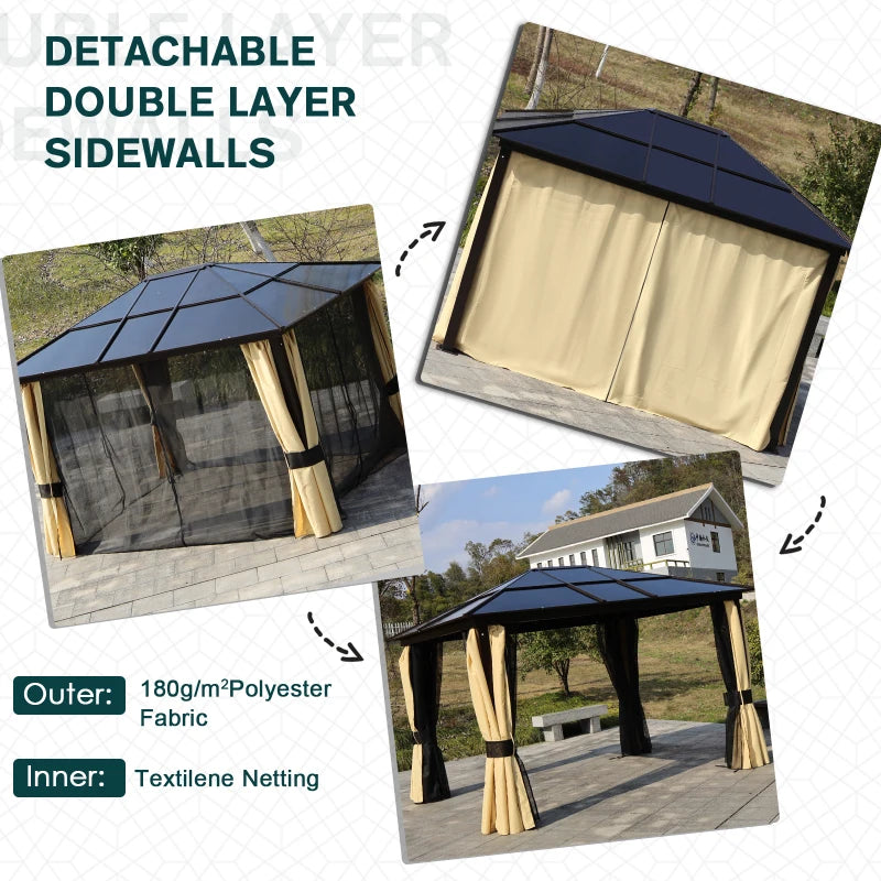 Outsunny Polycarbonate Hard Top Gazebo