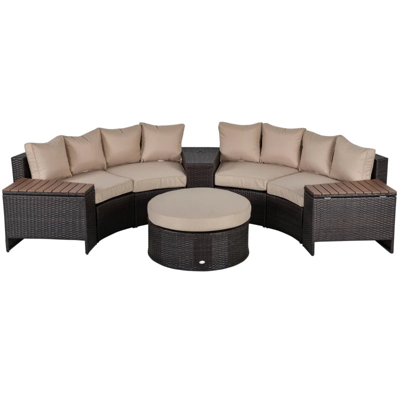 Outsunny 8 Pieces Outdoor PE Rattan Patio Sofa Set