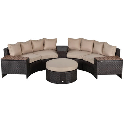 Outsunny 8 Pieces Outdoor PE Rattan Patio Sofa Set