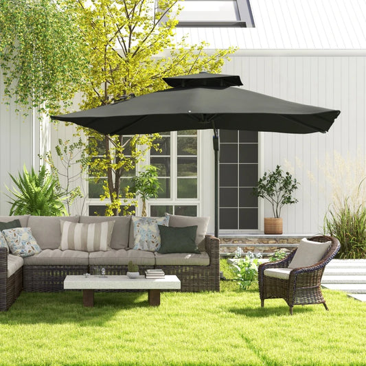 Outsunny Garden Parasol, 3(m) Cantilever Parasol with Hydraulic Mechanism