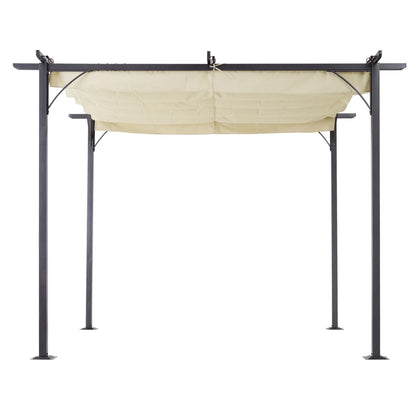 Outsunny 3 x 3(m) Metal Pergola with Retractable Roof