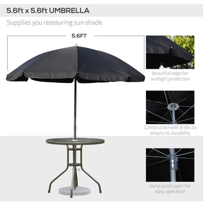 Outsunny 6 Piece Garden Dining Set with Umbrella