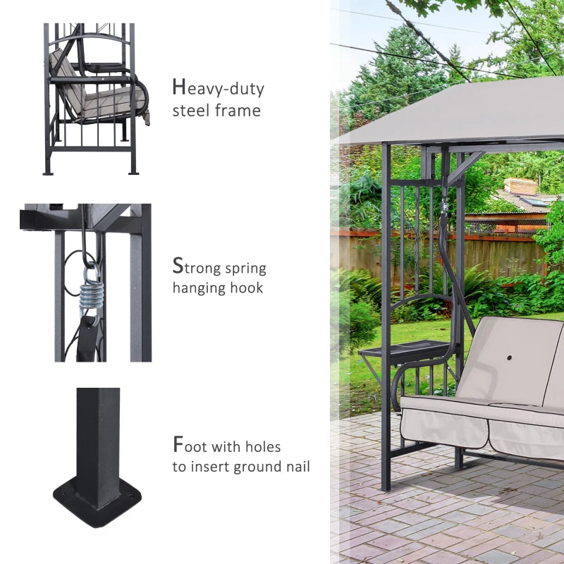 Outsunny Outdoor Garden 2 Seater Canopy Swing Chair Seat