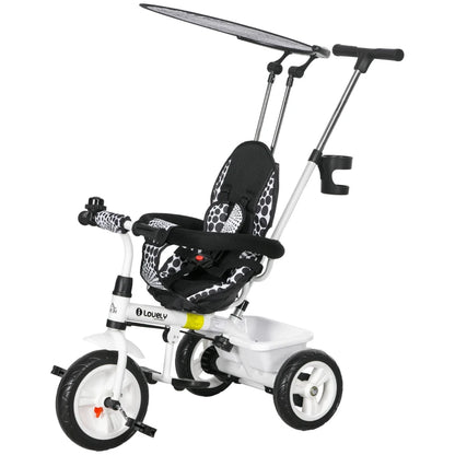 HOMCOM 6 in 1 Tricycle for Kids with 5-point harness straps