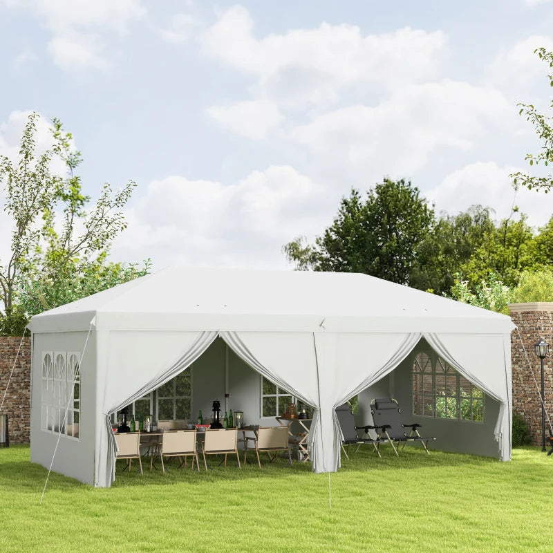 Outsunny 3 x 6 m Pop Up Gazebo with Sides and Windows