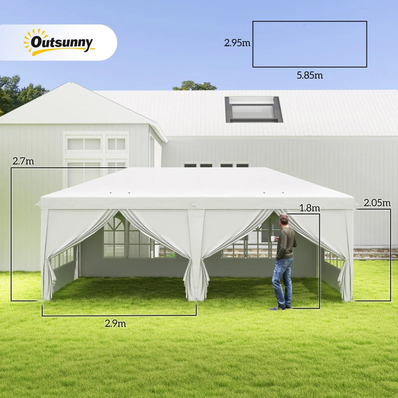 Outsunny 3 x 6 m Pop Up Gazebo with Sides and Windows