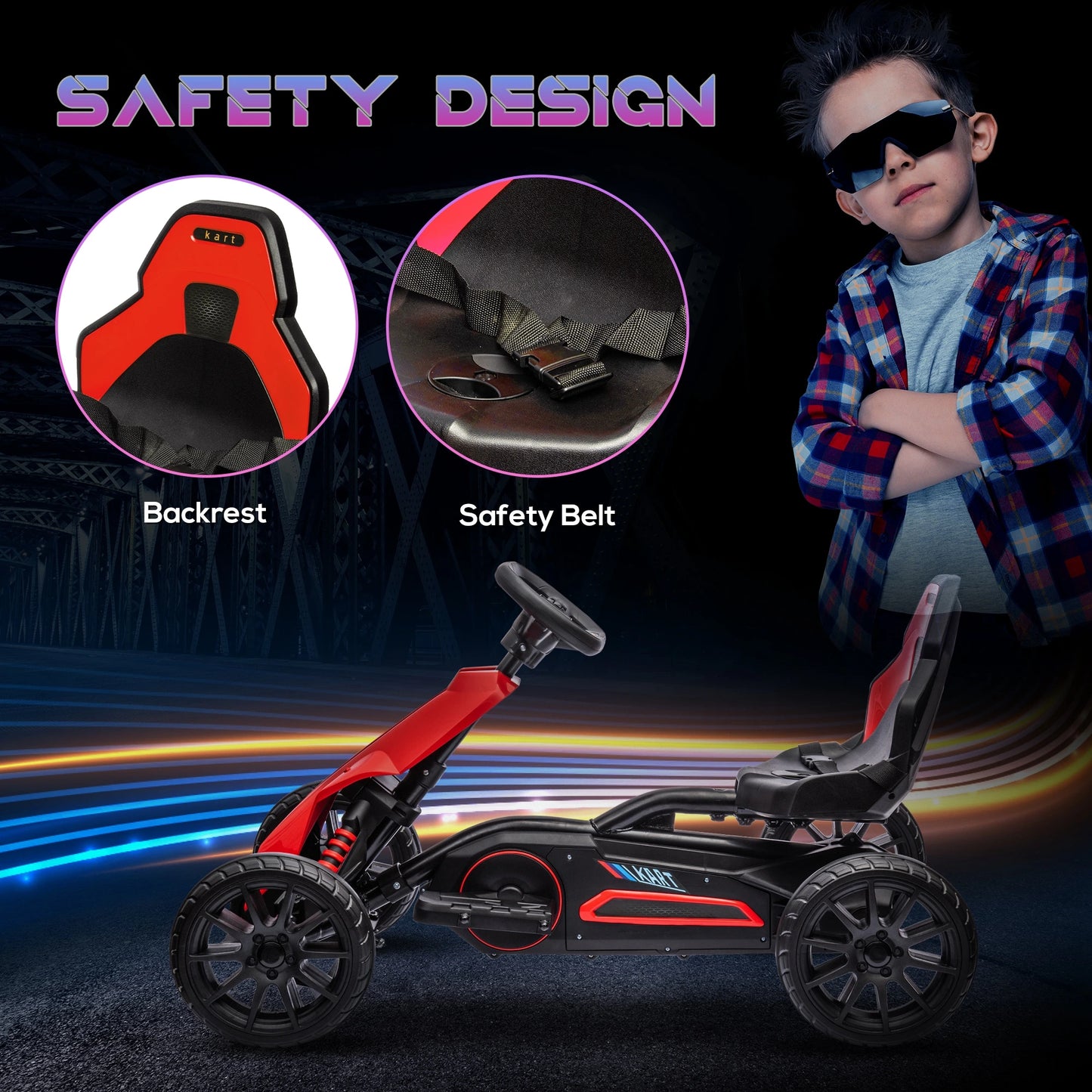 HOMCOM 12V Electric Go Kart for Kids